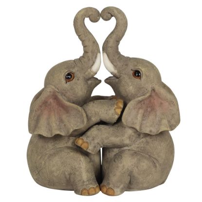Picture of Elephant Embrace Elephant Couple Ornament