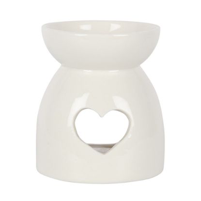 Picture of White Heart Cut Out Oil Burner