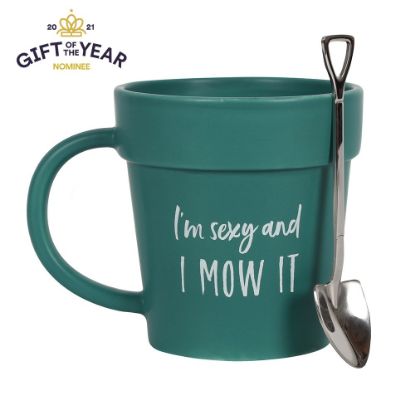 Picture of Sexy and I Mow It Pot Mug and Shovel Spoon