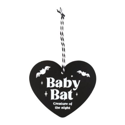 Picture of Baby Bat Hanging Heart Sign