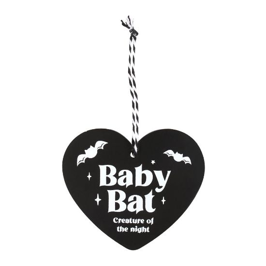Picture of Baby Bat Hanging Heart Sign