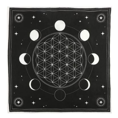 Picture of Moon Phase Crystal Grid Altar Cloth