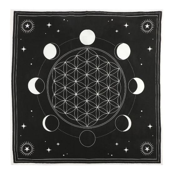 Picture of Moon Phase Crystal Grid Altar Cloth