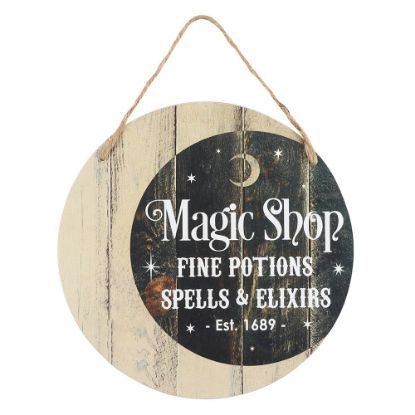 Picture of Magic Shop Round Hanging MDF Sign 