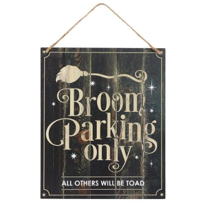 Picture of Broom Parking Only Hanging MDF Sign