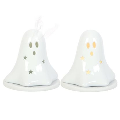 Picture of Ceramic Ghost Tealight and Incense Cone Holder