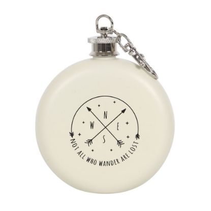 Picture of Happy Camper Hip Flask with Keyring