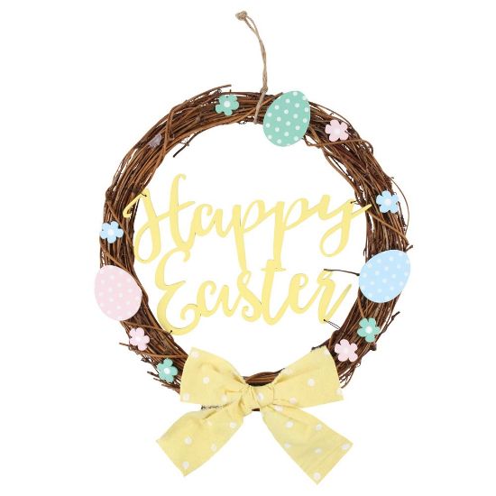 Picture of 30cm Happy Easter Willow Wreath