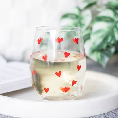 Picture of Heart Print Stemless Glass