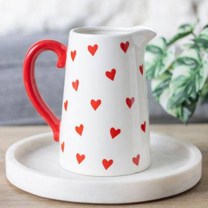 Picture of Heart Print Ceramic Flower Jug