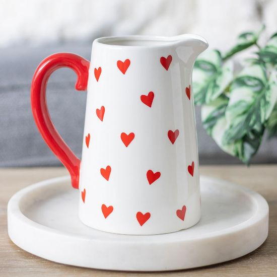Picture of Heart Print Ceramic Flower Jug