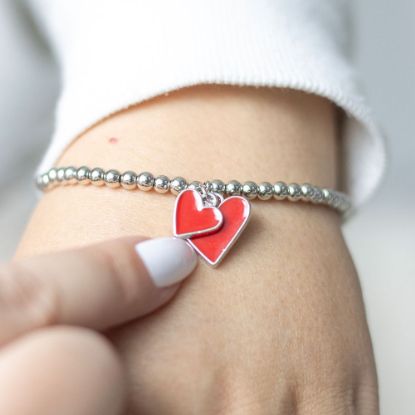 Picture of All You Need Is Love Beaded Heart Charm Bracelet