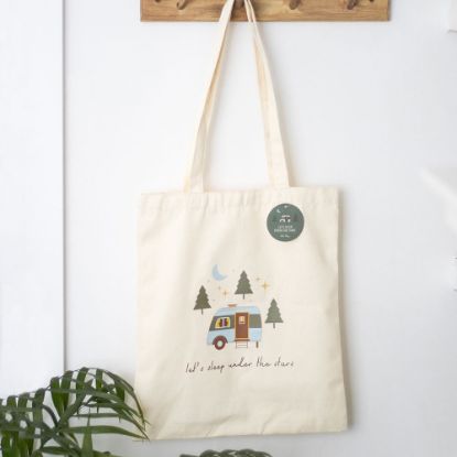 Picture of Let's Sleep Under the Stars Caravan Polycotton Tote Bag