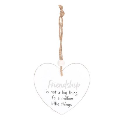 Picture of Friendship Is... Hanging Heart Sentiment Sign