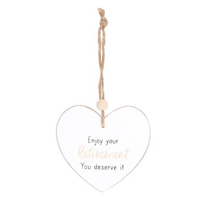 Picture of Enjoy Your Retirement Hanging Heart Sentiment Sign
