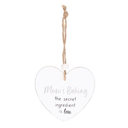 Picture of Mum's Baking Secret Ingredient Hanging Heart Sentiment Sign