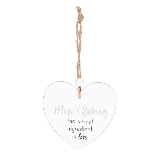 Picture of Mum's Baking Secret Ingredient Hanging Heart Sentiment Sign