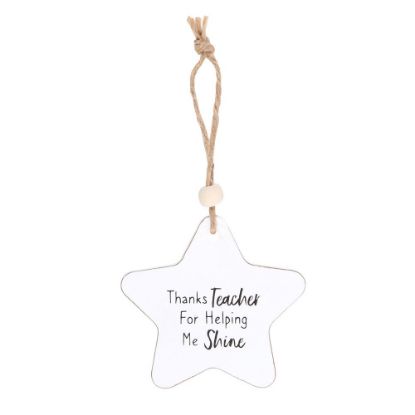 Picture of Thanks Teacher Hanging Star Sentiment Sign