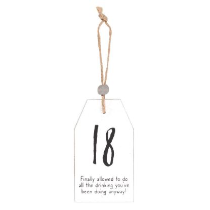 Picture of 18 Milestone Birthday Hanging Sentiment Sign