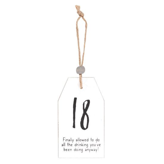 Picture of 18 Milestone Birthday Hanging Sentiment Sign