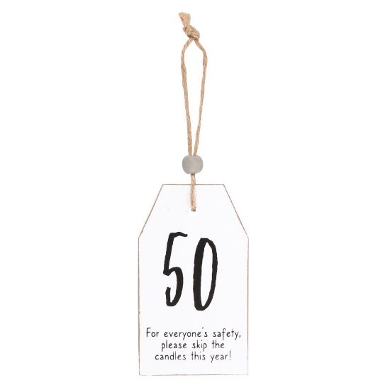 Picture of 50 Milestone Birthday Hanging Sentiment Sign