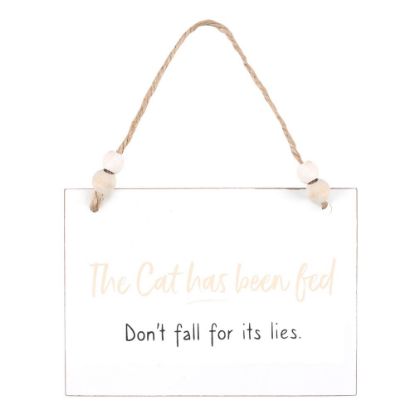 Picture of Cat Has Been Fed Hanging Sign