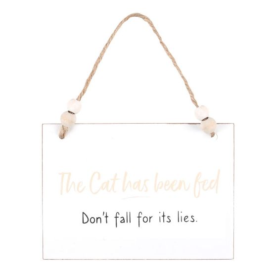 Picture of Cat Has Been Fed Hanging Sign