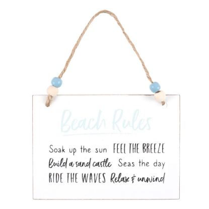 Picture of Beach Rules Hanging Sign