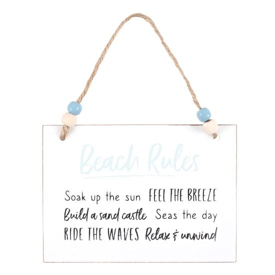 Picture of Beach Rules Hanging Sign