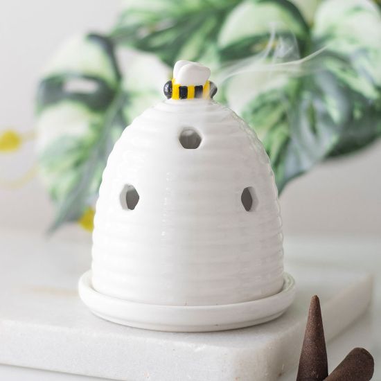 Picture of White Beehive Incense Cone Holder