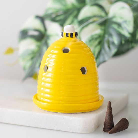 Picture of Yellow Beehive Incense Cone Holder