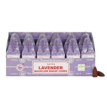 Picture of Set of 6 Packets of Satya Lavender Backflow Dhoop Cones