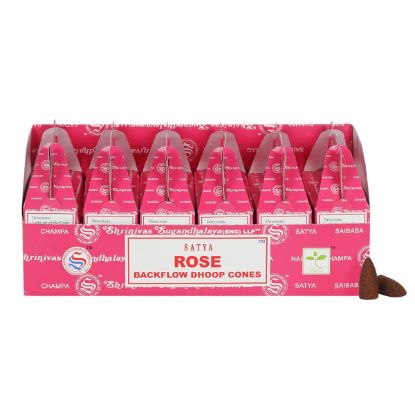 Picture of Set of 6 Packets of Satya Rose Backflow Dhoop Cones