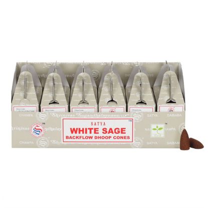 Picture of Set of 6 Packets of Satya White Sage Backflow Dhoop Cones