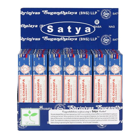 Picture of Set of 42 packets of Satya Nagchampa Incense Sticks in Display