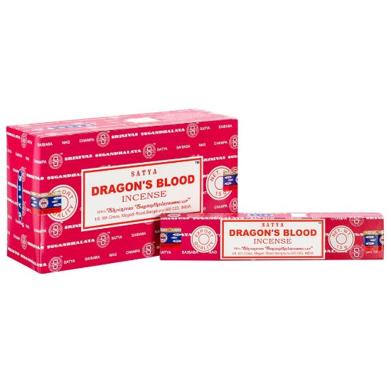 Picture of Set of 12 Packets of Dragon's Blood Incense Sticks by Satya