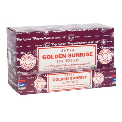 Picture of 12 Packs of Golden Sunrise Incense Sticks by Satya 