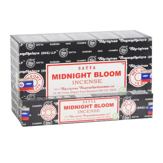 Picture of 12 Packs of Midnight Bloom Incense Sticks by Satya