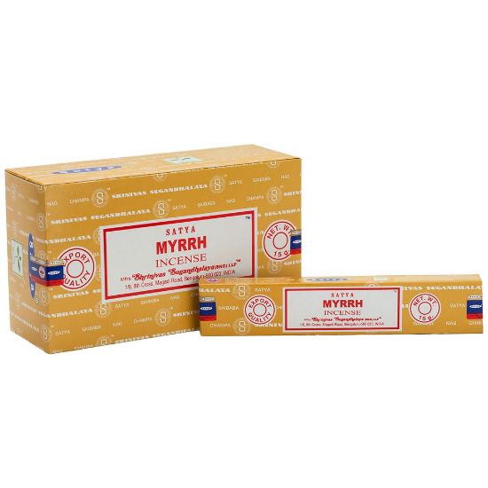 Picture of Set of 12 Packets of Myrrh Incense Sticks by Satya