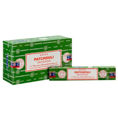 Picture of Set of 12 Packets of Patchouli Incense Sticks by Satya