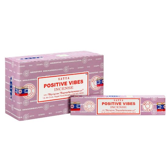 Picture of Set of 12 Packets of Positive Vibes Incense Sticks by Satya