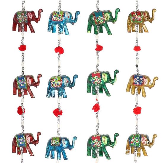 Picture of Assorted Hanging Elephant Decoration with Bell