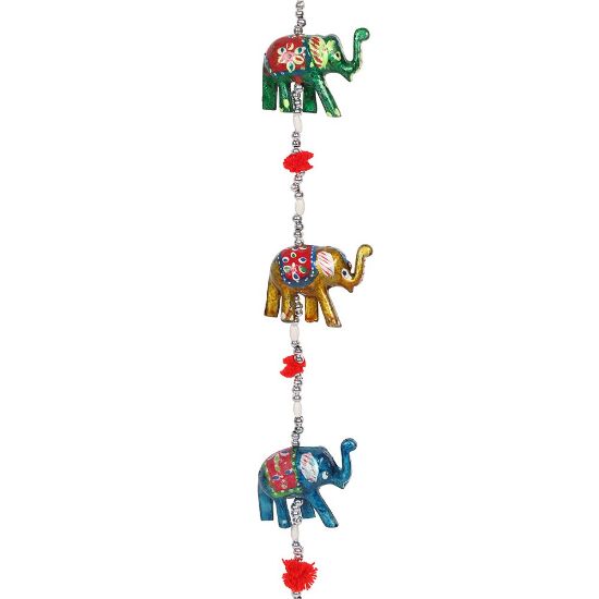 Picture of Wooden Hanging Elephant Decoration with Bell