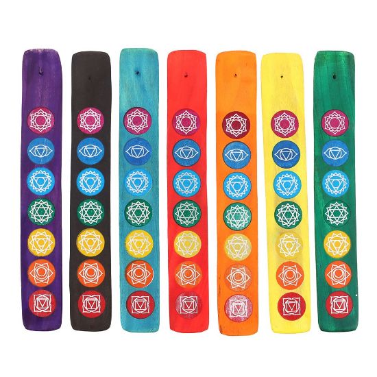 Picture of Set of 7 Wooden Chakra Incense Holders