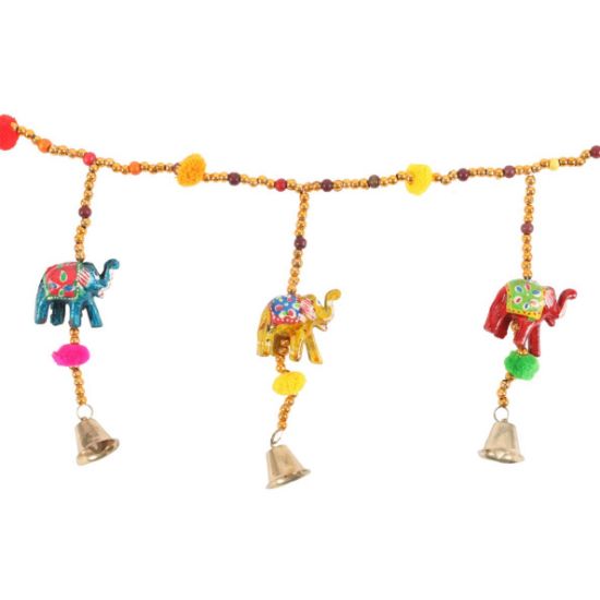 Picture of Hanging Elephant Garland with Beads and Bells