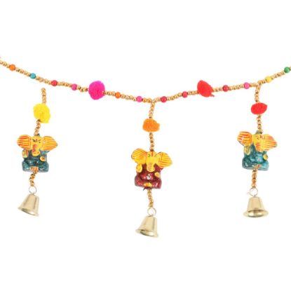 Picture of Hanging Ganesh Garland with Beads and Bells