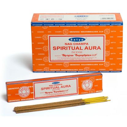 Picture of Set of 12 Packets of Spiritual Aura Incense Sticks by Satya