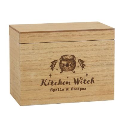 Picture of Kitchen Witch Wooden Recipe Box