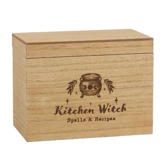 Picture of Kitchen Witch Wooden Recipe Box