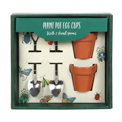 Picture of Plant Pot Egg Cup Set with Shovel Spoons